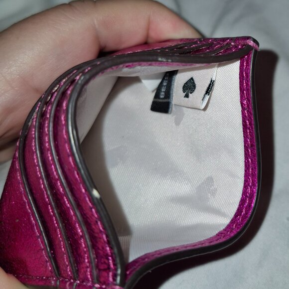 Kate Spade, Card Holder Wallet, Hot Pink Metallic, 6 slots, Candy Shop, Limtd Ed - Picture 2 of 4
